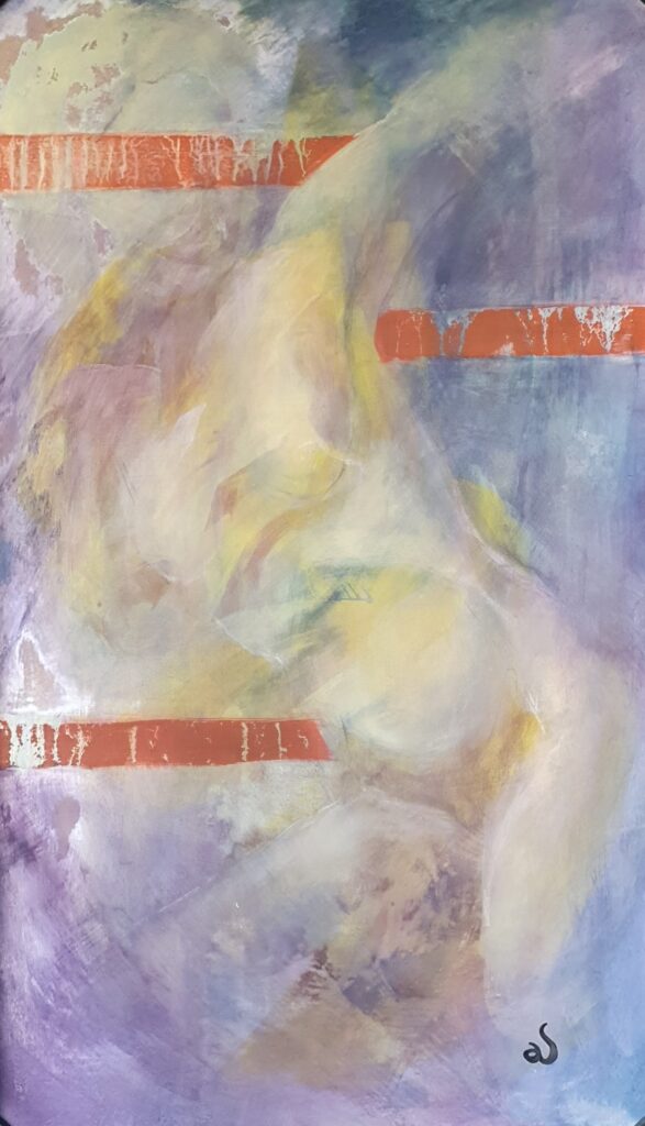 Rémanence, 2025, peinture acrylique sur panneau, série Etats de présence, Aude Lherbette